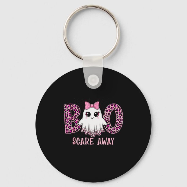 Chaveiro Halloween Boo E Away Breast Cancer Awareness Cute  (Frente)