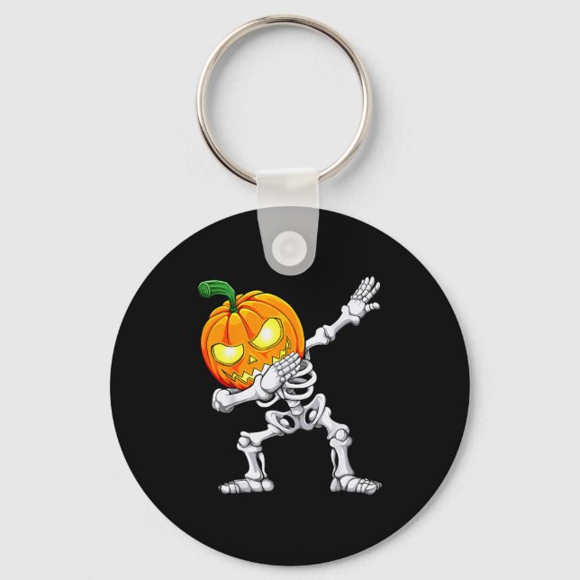 Chaveiro Halloween Boys Dabbing Skeleton Y Pumpkin Jack O L (Frente)