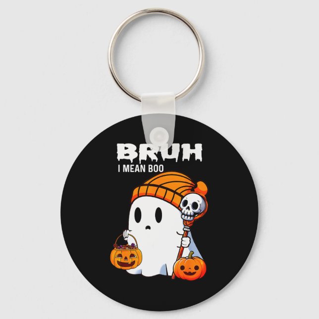 Chaveiro Halloween Bruh Ghost Boo Skull Pumpkin Boys Kids M (Frente)