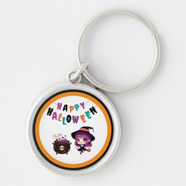 Chaveiro Halloween/bruxa/outono/outubro (Frente)