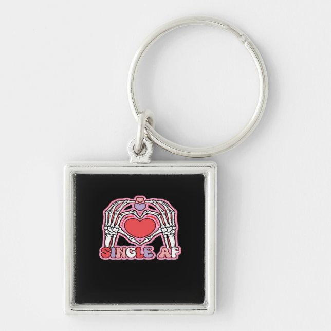 Chaveiro Halloween Clássico das Mãos - Design de Esqueleto  (Frente)