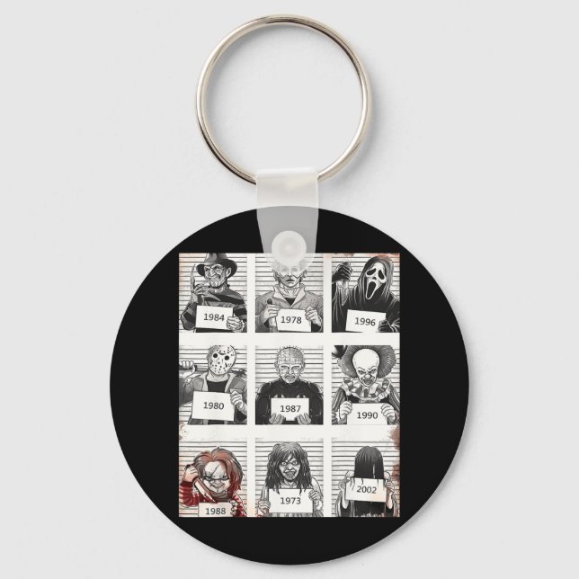 Chaveiro Halloween Creepy Legends Killer Mugshots Horror Fa (Frente)