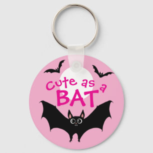Chaveiro Halloween Cute como um Bat rosa engraçado