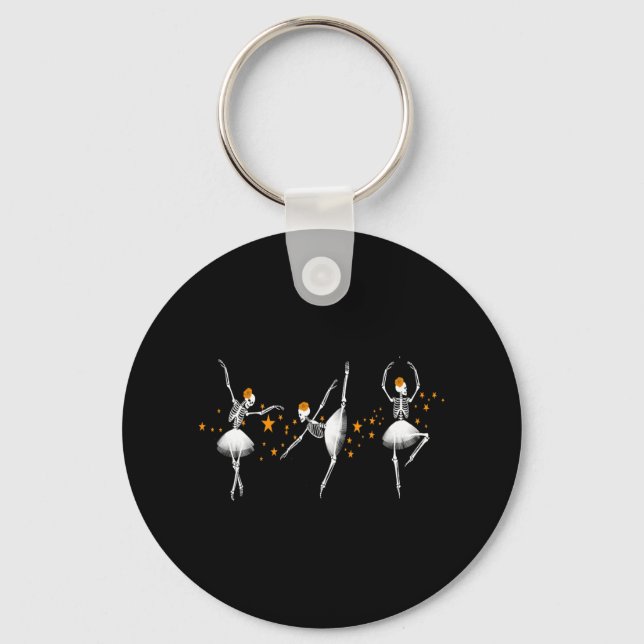 Chaveiro Halloween Dancing Skeleton Ballerina Balé Mulheres (Frente)