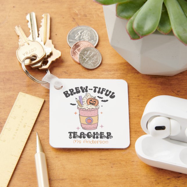 Chaveiro Halloween De Professora Bela Maneira Personalizada (Mesa)