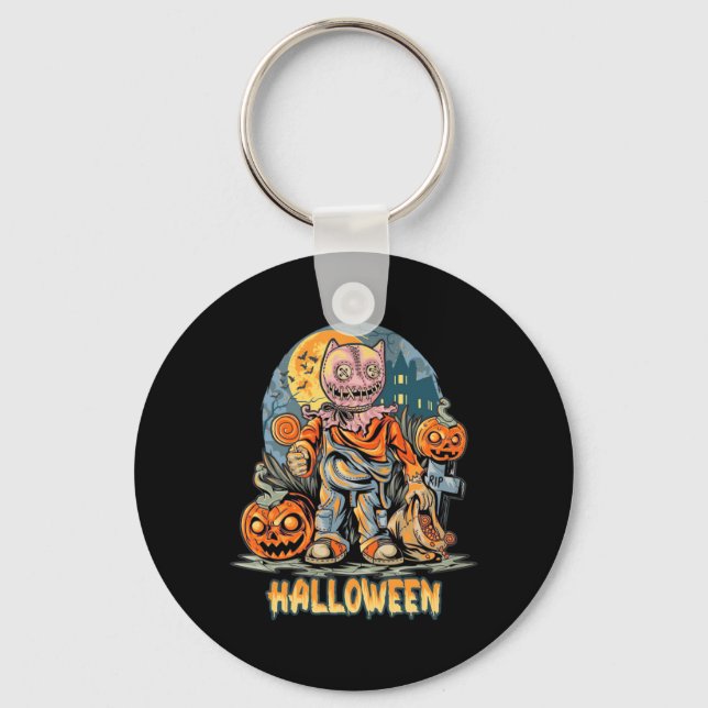 Chaveiro Halloween E Cat (Frente)