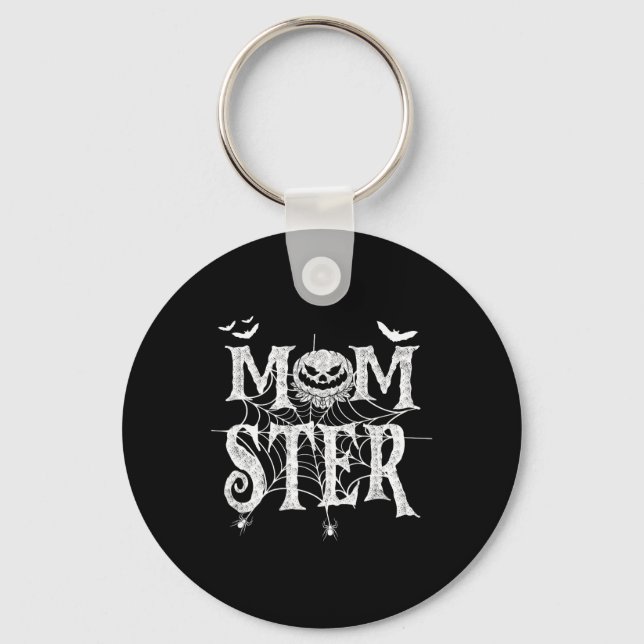 Chaveiro Halloween Engraçado Para Mamãe Monstro Pumpkin Mãe (Frente)