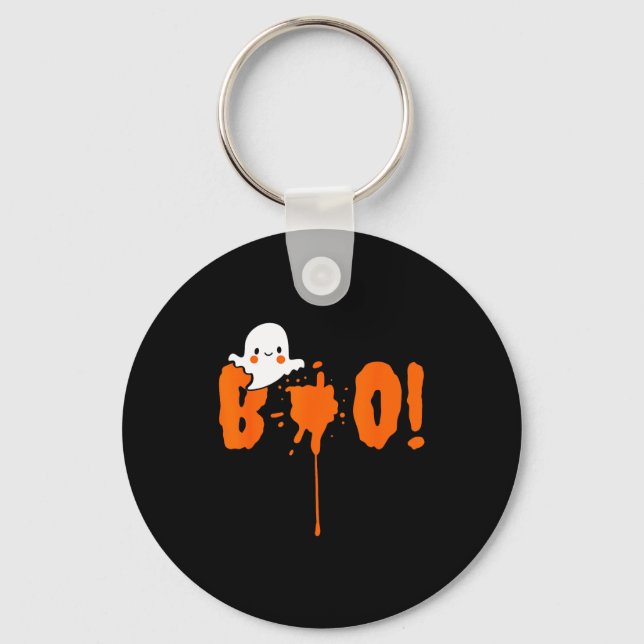 Chaveiro Halloween Funny Cute Ghost Boo! Design Gift  (Frente)