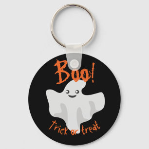 Chaveiro Halloween Ghost Boo! Trick ou Tratar Preto