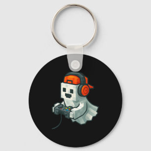 Chaveiro Halloween Ghost Gamer Encantado Vídeo de Pixel