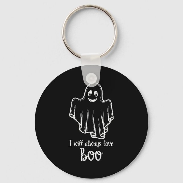 Chaveiro Halloween Ghost I Will Always Love Boo  (Frente)