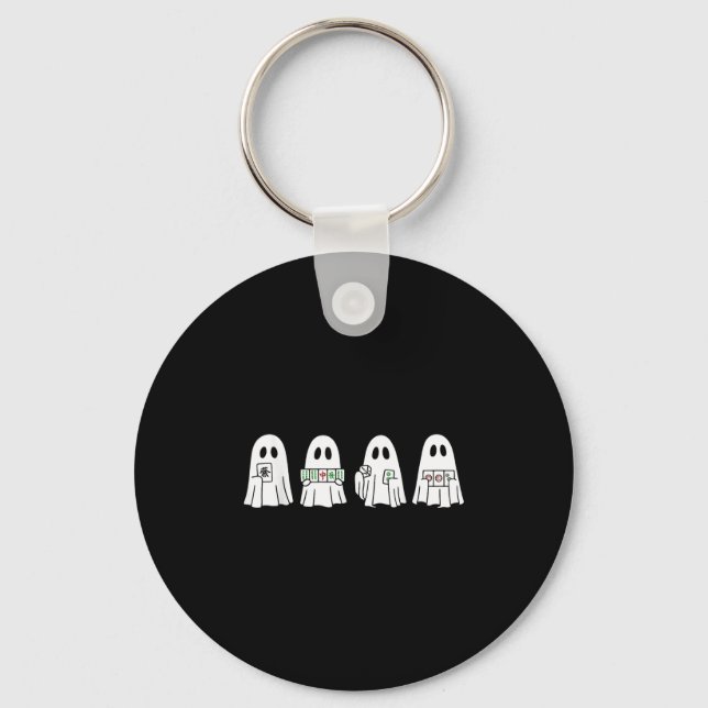 Chaveiro Halloween Ghost Playing Mahjong Soky Season Game D (Frente)