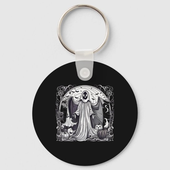 Chaveiro Halloween Ghost Spooky Scary Graveyard Impressão (Frente)