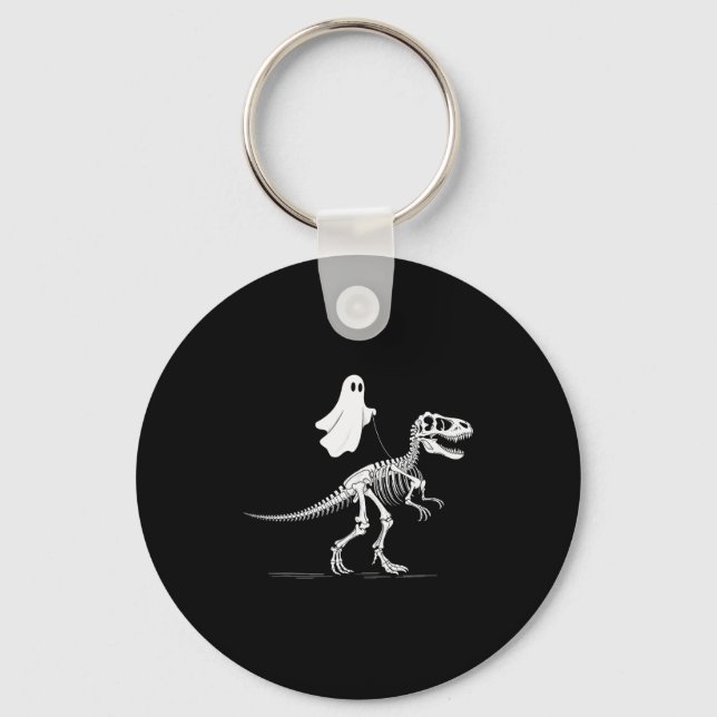Chaveiro Halloween Ghost Walking Dinosaur Skeleton T Rex Fu (Frente)