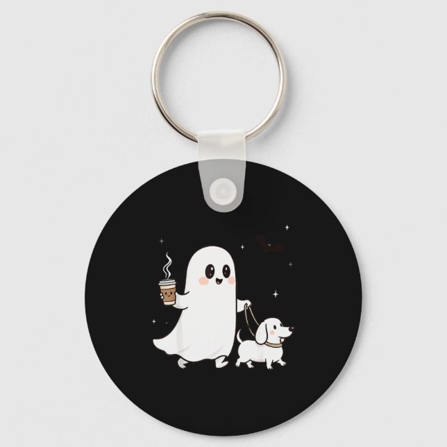 Chaveiro Halloween Ghost Walking Dog Soky Season Halloween  (Frente)