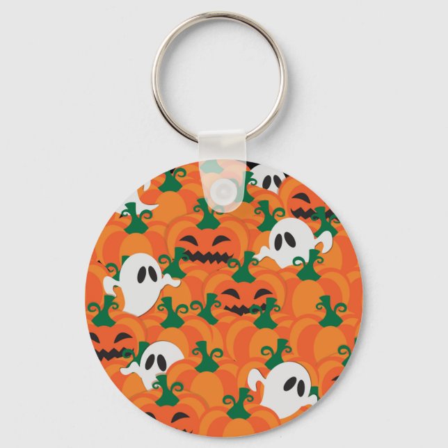 Chaveiro Halloween Ghosts Haunted Pumpkin Patch (Frente)