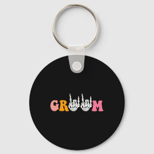 Chaveiro Halloween Groom Noiva Skeleton Casamento de Mão
