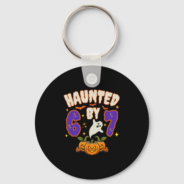 Chaveiro Halloween Haunted 67 Number 67 Six Seven Meme Funn (Frente)