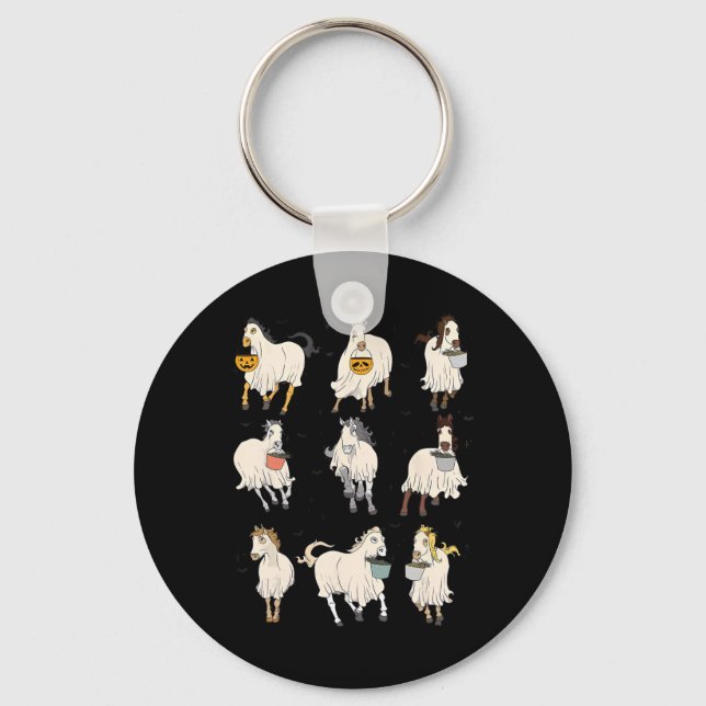 Chaveiro Halloween Horse Ghost Boo Pumpkin Costume Para Hom (Frente)
