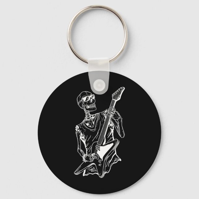 Chaveiro Halloween Lazy Costume Skeleton Guitar Musical (Frente)