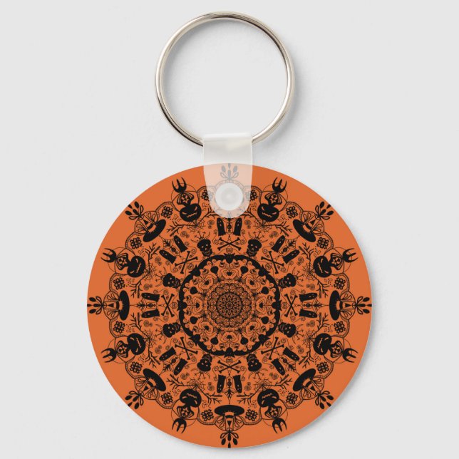 Chaveiro Halloween Mandala (Frente)