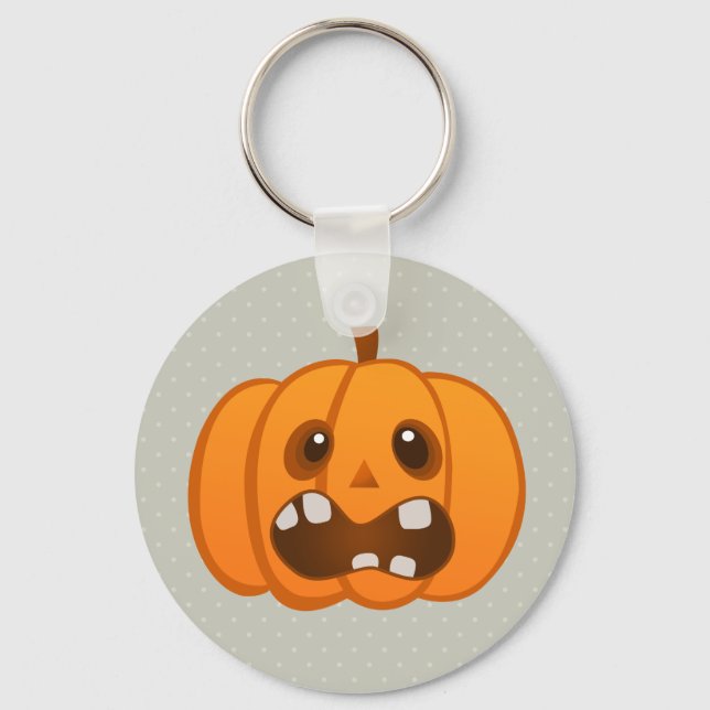 Chaveiro Halloween Orange Pumpkin Jack-o'-lantern (Frente)