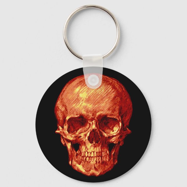 Chaveiro Halloween Orange Skull (Frente)