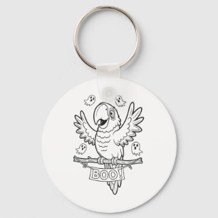 Chaveiro Halloween Parrot Boo Para Crianças A Colorir E Tin