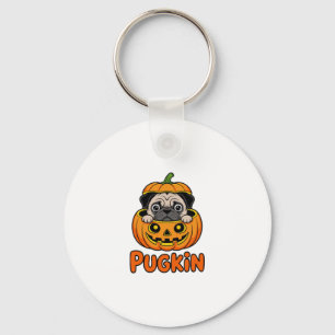 Chaveiro Halloween Pugkin, Pumpkin Pug Dog