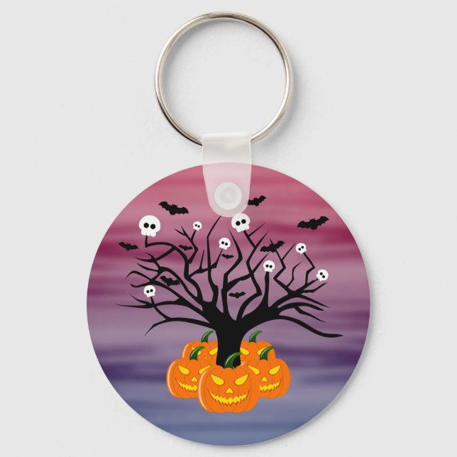 Chaveiro Halloween Pumpkin Jack o’ Lanterna Árvore Morto (Frente)