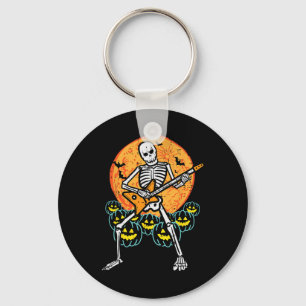Chaveiro Halloween Rocker Skeleton Guitar Rock Costume Men