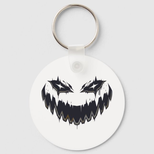 Chaveiro Halloween Scary Mau Pumpkin Engraçado Pumpkin Cabe (Frente)