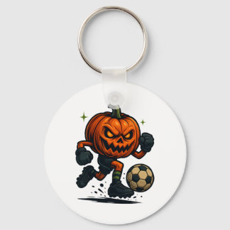 Chaveiro Halloween Scary Pumpkin Showing Soccer Skills Spoo