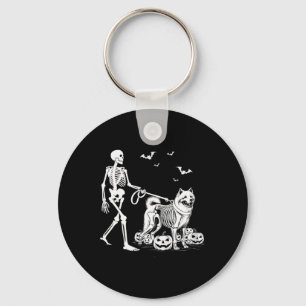 Chaveiro Halloween Skeleton Andando Samoyed Dog