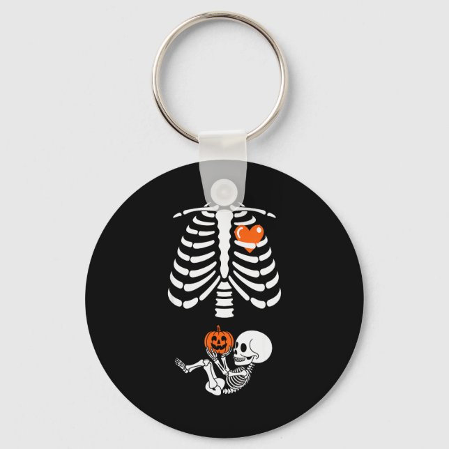 Chaveiro Halloween Skeleton Baby Rib Cage Maternity Pregnan (Frente)