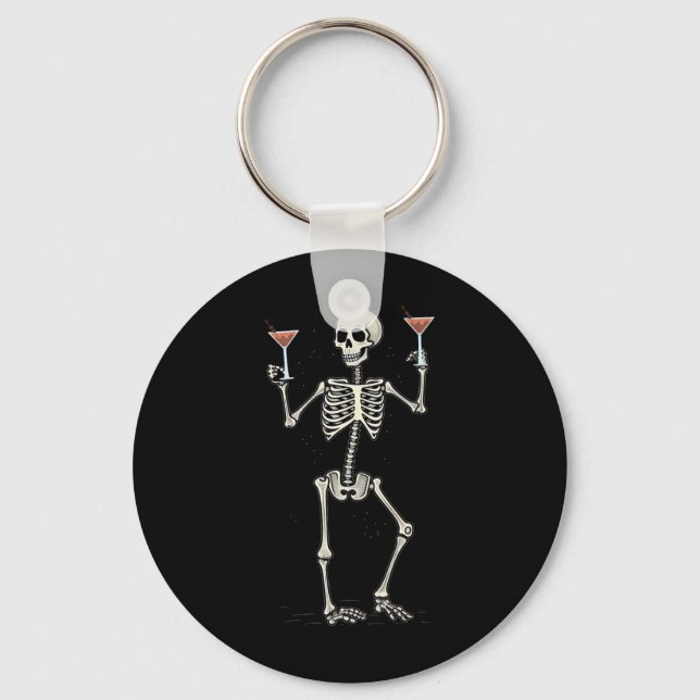 Chaveiro Halloween Skeleton Bebendo Manhattan Tail (Frente)