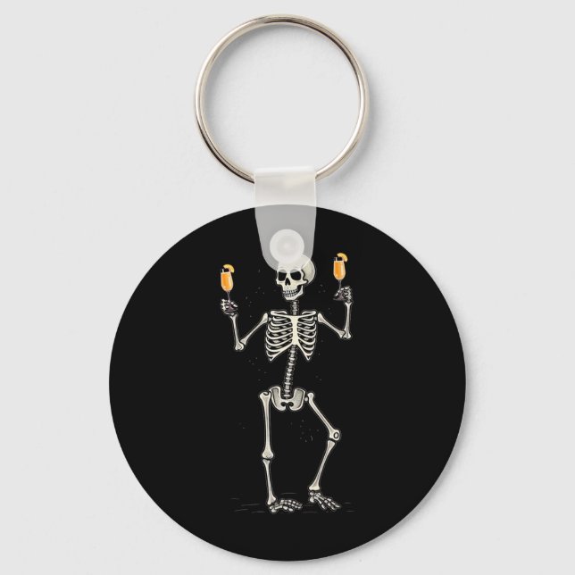 Chaveiro Halloween Skeleton Bebendo Peach Bellini Tail (Frente)