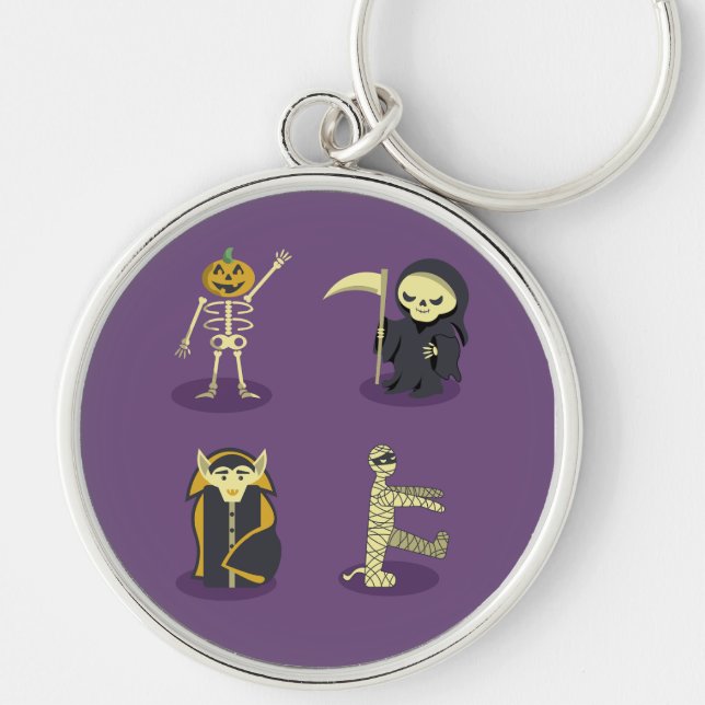 Chaveiro Halloween Skeleton Dracula Mummy Grim Reaper (Frente)