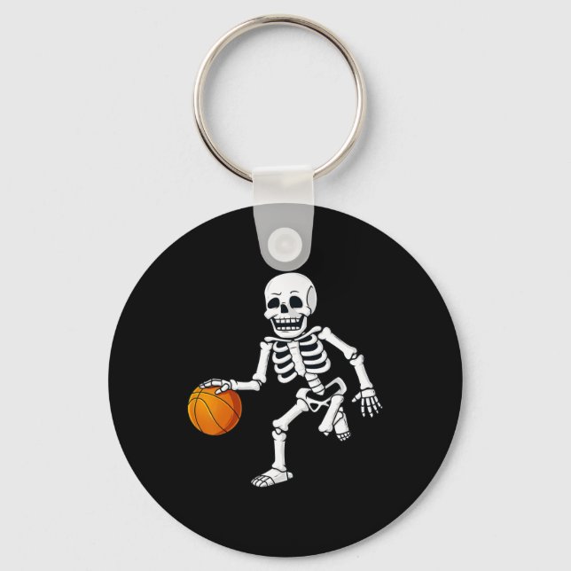 Chaveiro Halloween Skeleton Driblando Meninas de Basquete (Frente)