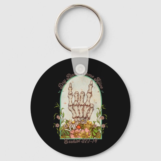 Chaveiro Halloween Skeleton Dry Bones vem com Bíblia viva (Frente)