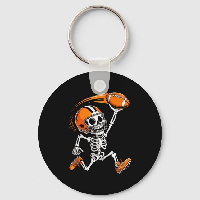 Chaveiro Halloween Skeleton Funny Football Shirt For Teens  (Frente)