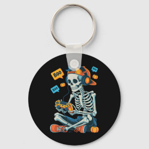 Chaveiro Halloween Skeleton Gamer Video Gaming Boys Men Kid