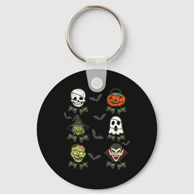 Chaveiro Halloween Skeleton Gaming Bruxa Vampiro Zombie Boy (Frente)