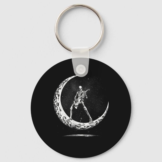 Chaveiro Halloween Skeleton Moon Rock And Roll Musical Gui (Frente)