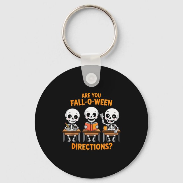 Chaveiro Halloween Skeleton Teacher Are You Fall O Ween Dir (Frente)