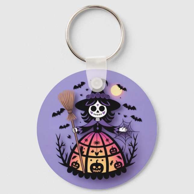 Chaveiro Halloween Skeleton Witch (Frente)