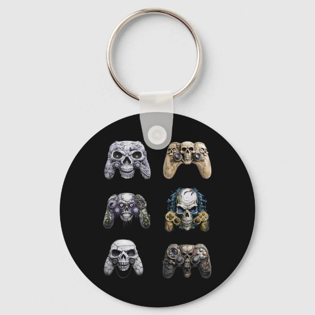 Chaveiro Halloween Skeleton Zombie Controladoras de Jogos M (Frente)