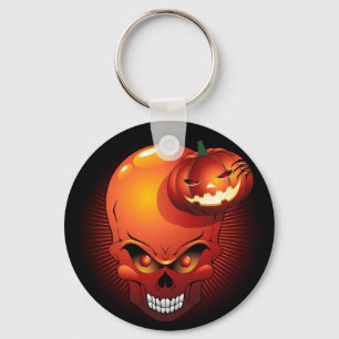 Chaveiro Halloween Skull e Pumpkin
