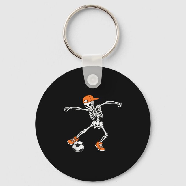 Chaveiro Halloween Soccer Skeleton Football Trick Or Treat  (Frente)