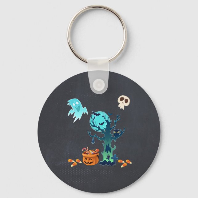 Chaveiro Halloween Spooky Ghosts Bats Skulls & Candy (Frente)